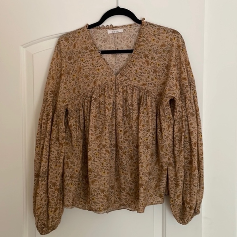 Doen Thistle Top in Jaipur Mustard Floral